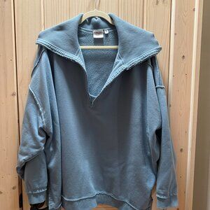 Torrid Fleece V-Neck Sweatshirt, Blue, Size 4 (4X / 26-28)